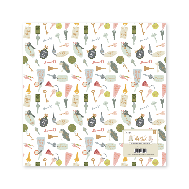 Vellum impreso con foil Llaves LALA LAND