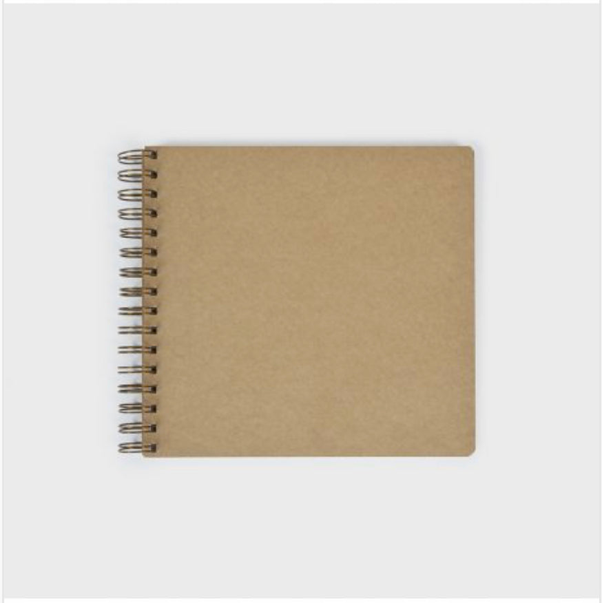 Álbum kraft 20 hojas Blanco 250grs 20.5cm x 20.5cm Wire-o bronce Basic Crea