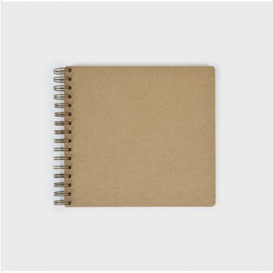 Álbum kraft 20 hojas Blanco 250grs 20.5cm x 20.5cm Wire-o bronce Basic Crea