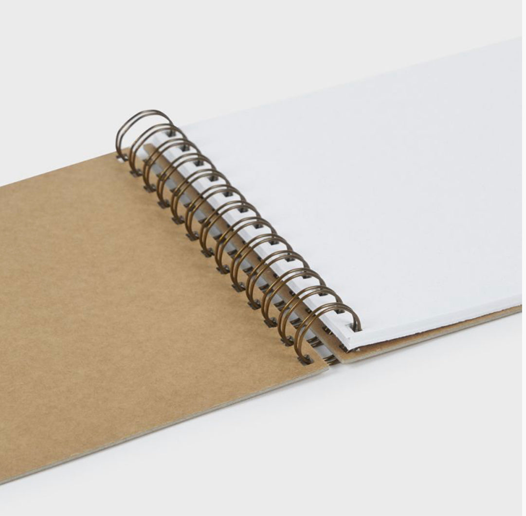 Álbum kraft Journal 15 hojas Blanco 250 grs 24cm x 16,5 cm Wire-o bronce Basic Crea