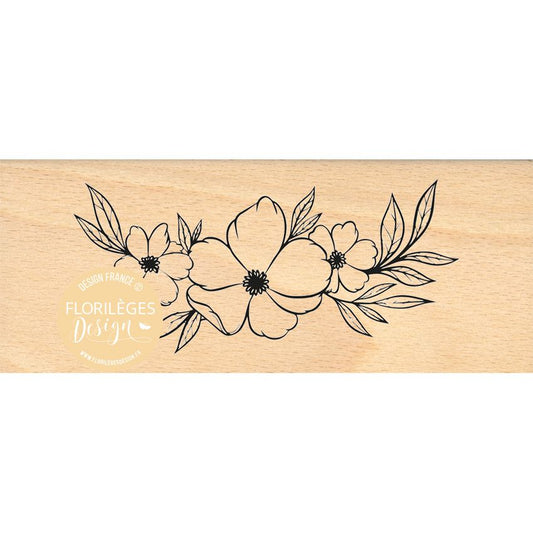 Sello de madera Trio de flores Sublimes Florileges