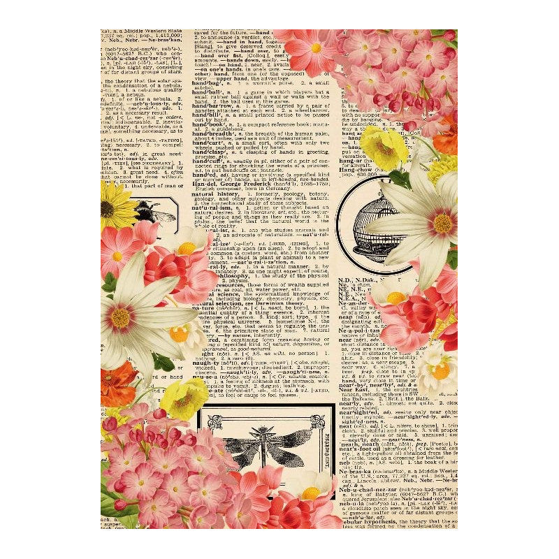 Papel Découpage col. I Flower Diary Vintage Odyssey