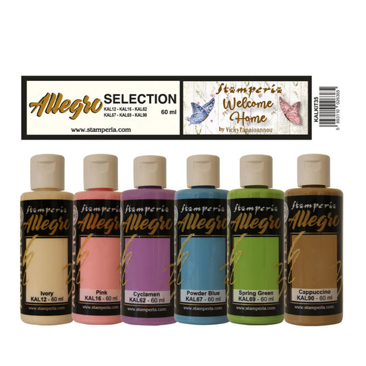 Kit 6 pinturas Allegro Welcome Home Stamperia