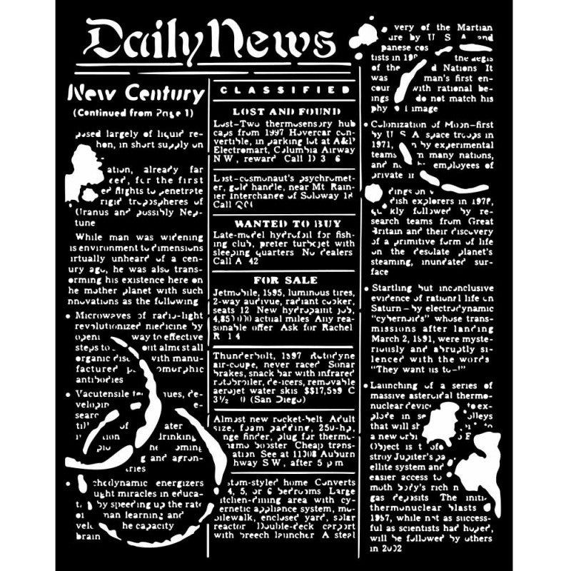 Stencil Daily News Coffe and Chocolate Stamperia 20x25