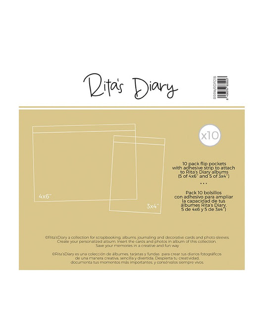 Bolsillos con adhesivo Flip Pockets 3x4 y 6x4 Rita’s Diary