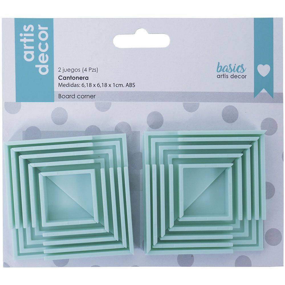 2 Juegos Cantoneras 1,5-2-2,5 y 3mm (4 Pzs) para cartonaje Mint Artis Decor