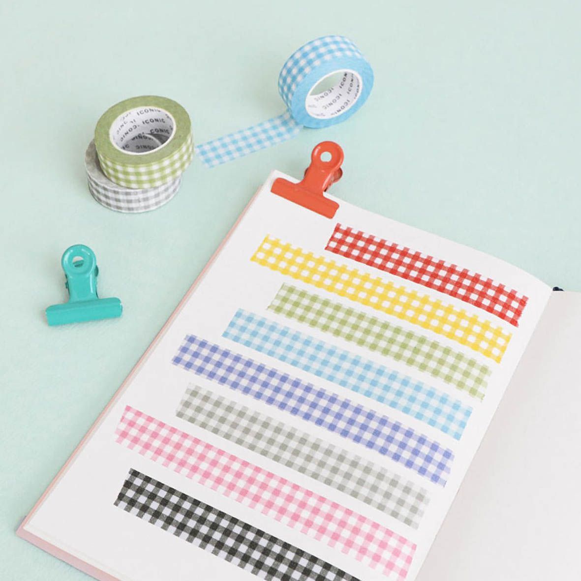 Iconic | Washi Tape Masking Tape Gingham Nº076 Cloud