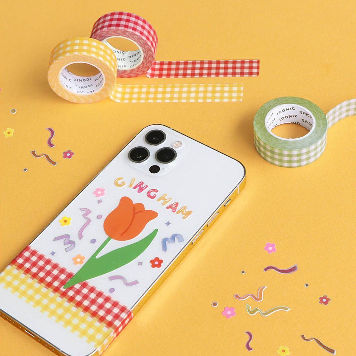 Iconic | Washi Tape Masking Tape Gingham Nº079 Cherry Blossom