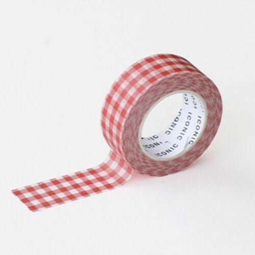 Iconic | Washi Tape Masking Tape Gingham Nº073 Cherry