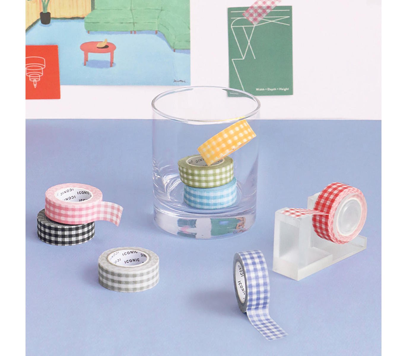 Iconic | Washi Tape Masking Tape Gingham Nº076 Cloud