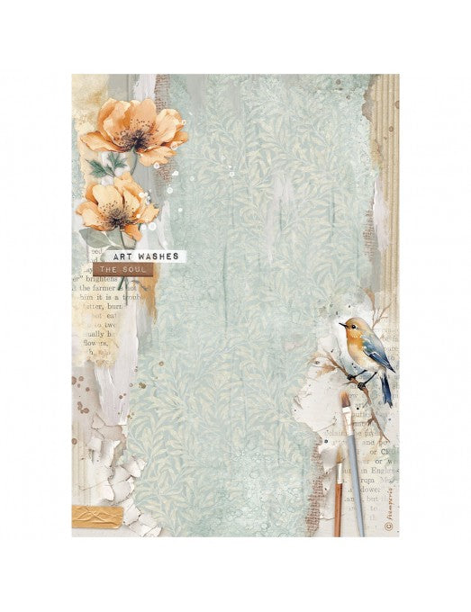 Papel de arroz A4 Bird Secret Diary Stamperia