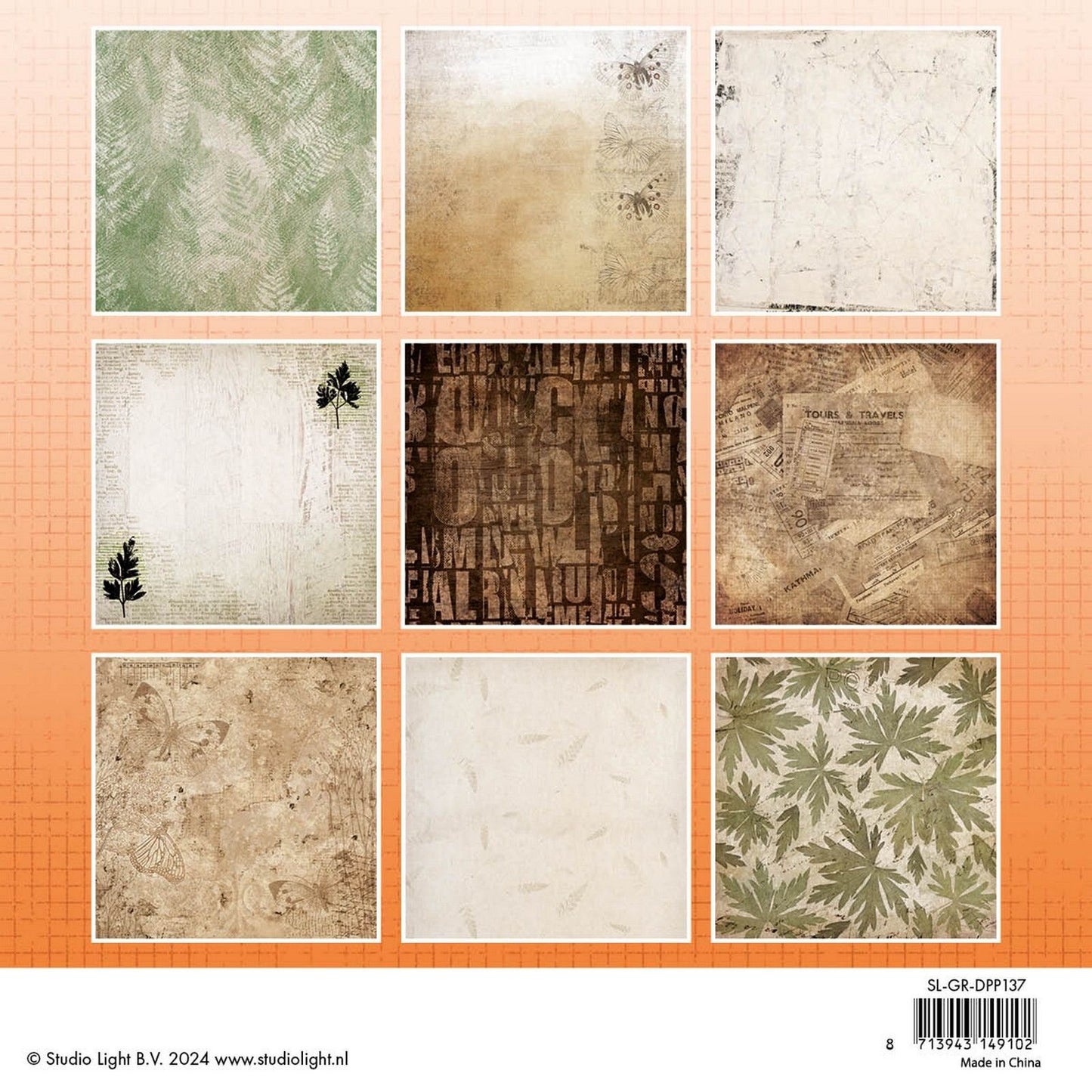 Paper Pad Grunge Collection “Grunge Botanics” 20x20 Studio Light