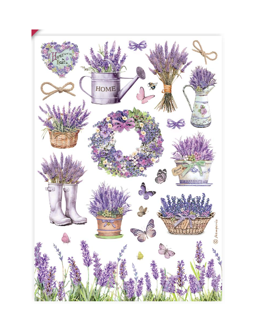 Papel de arroz A4 Accesorios Lavender Stamperia