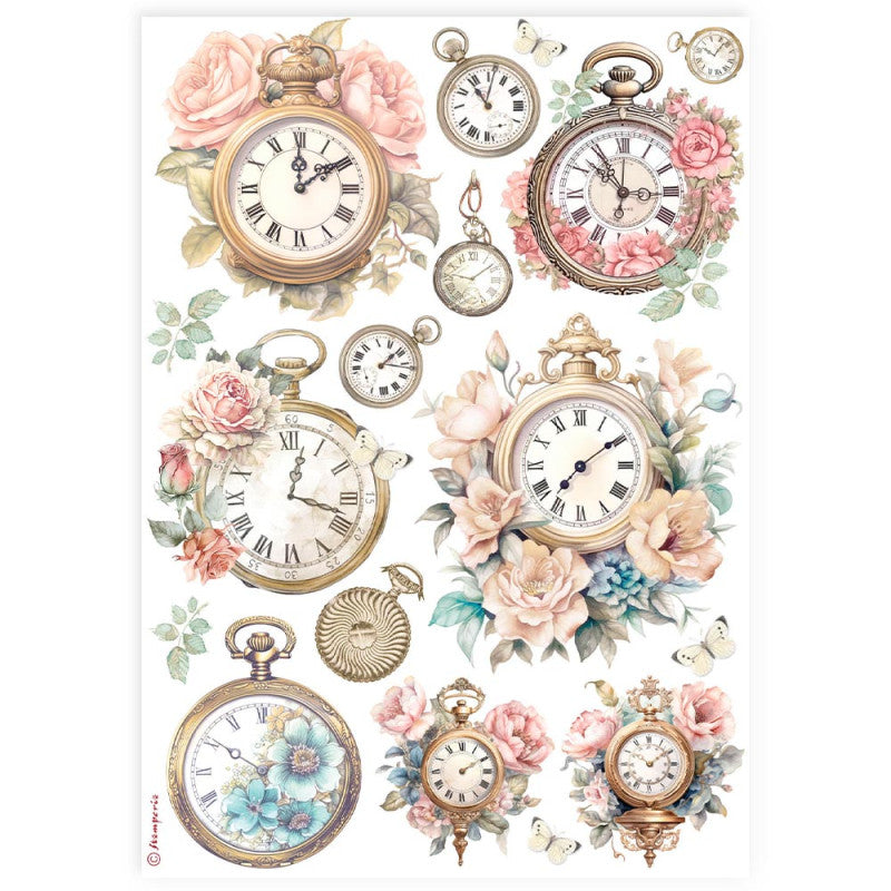 Papel de arroz A4 Clocks Stamperia