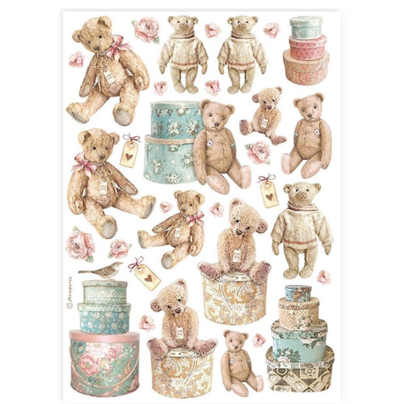 Papel de arroz Teddy Bears Stamperia