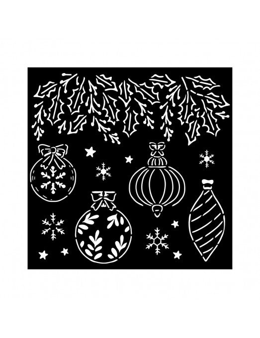 Stencil The Nutcracker Bolas de Navidad Stamperia 18x18