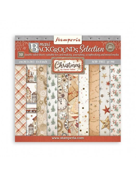 Colección Backgrounds Gear up for Christmas 20x20 Stamperia