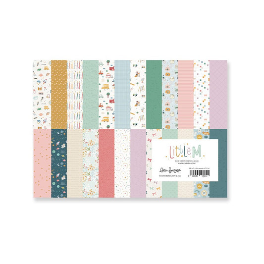 Paper Pad 24 Papeles Estampados a una cara 15,2x20,3cm Little M Lora Bailora