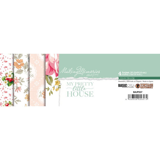 Kit de 4 Vellum 30x30 My Pretty Little House Vintage Odyssey