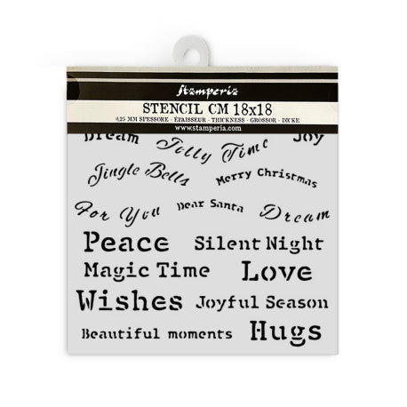 Stencil “Classic Christmas” Quotes Stamperia 18x18cm