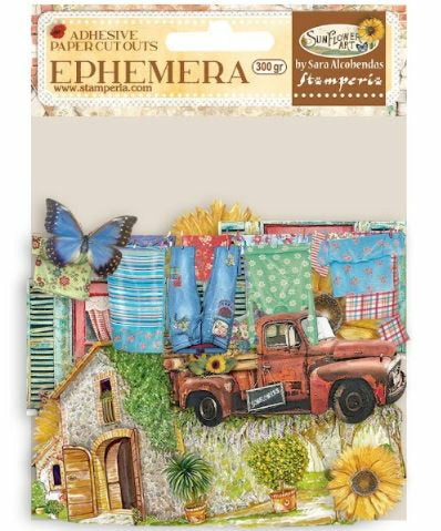 Ephemera Sunflower Art Elementos y girasoles Stamperia